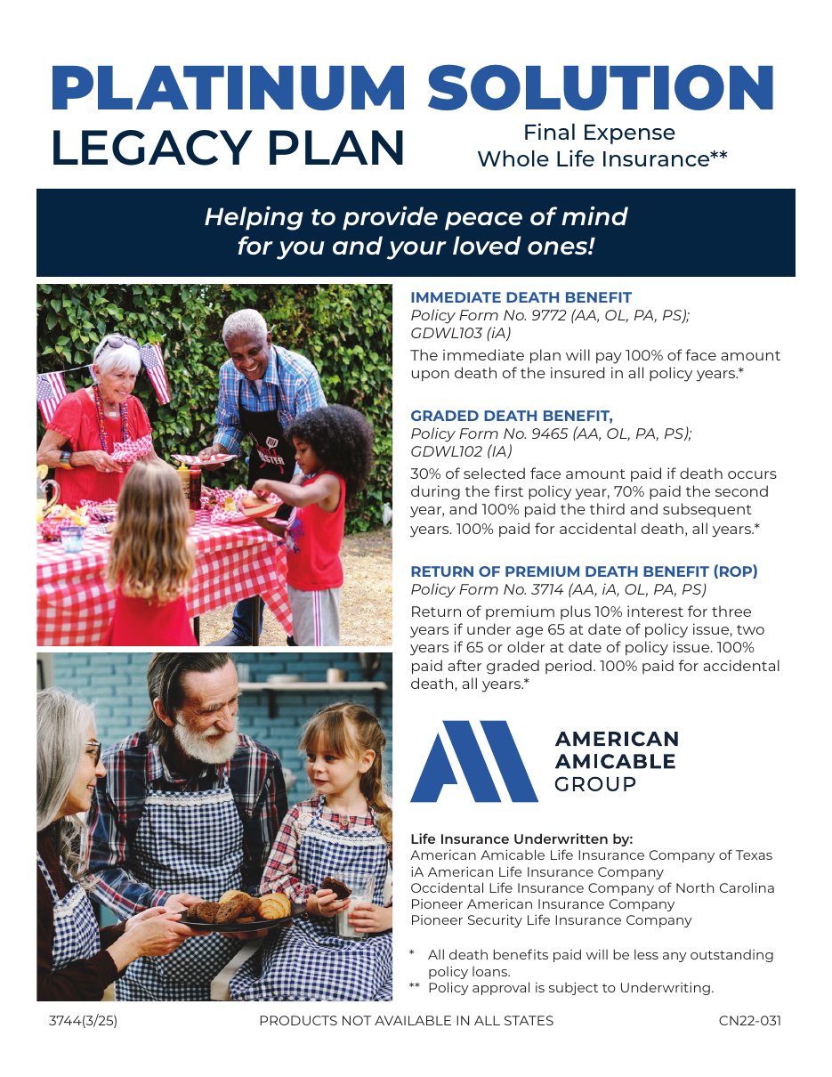 Platinum Solution brochure page 1