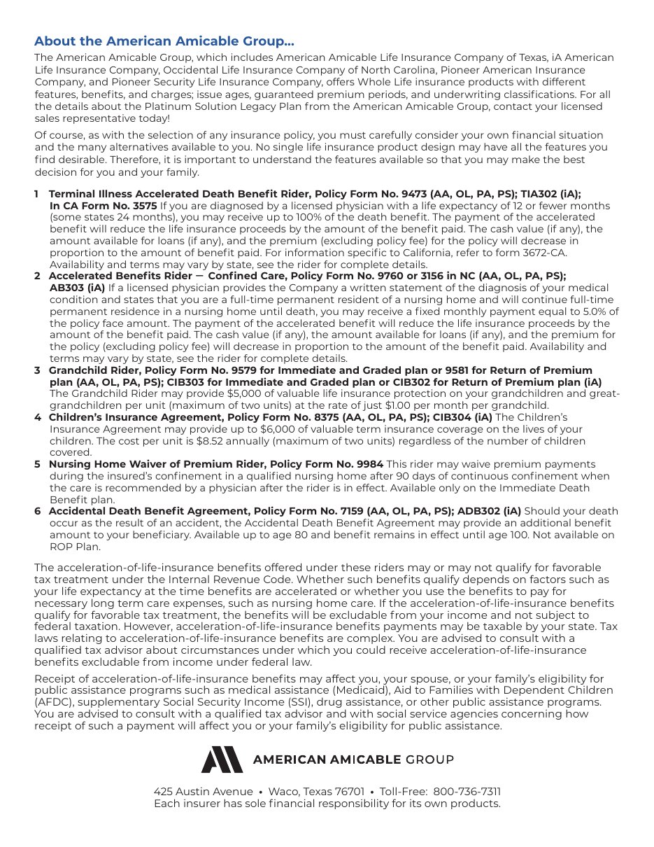 Platinum Solution brochure page 4