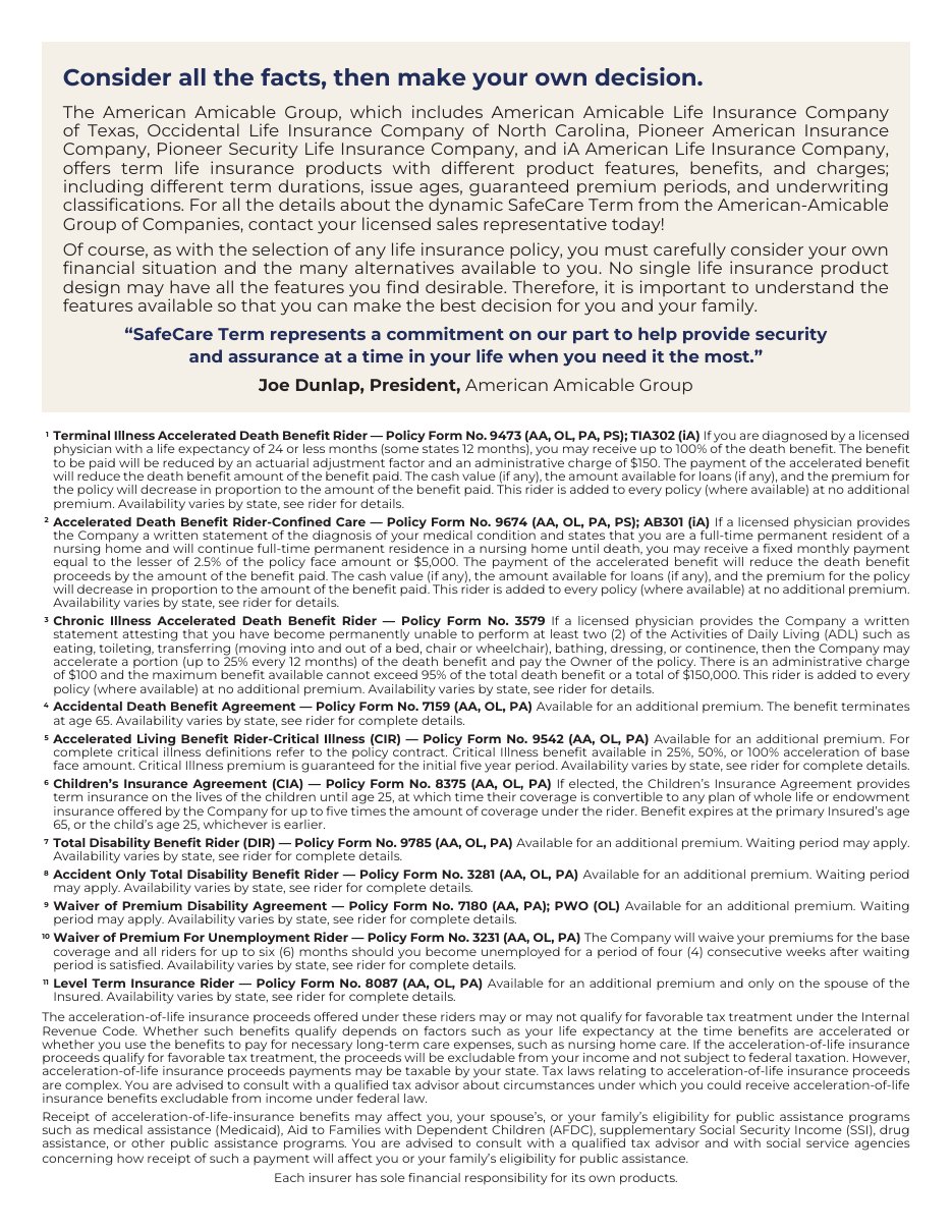 SafeCare Term brochure page 4